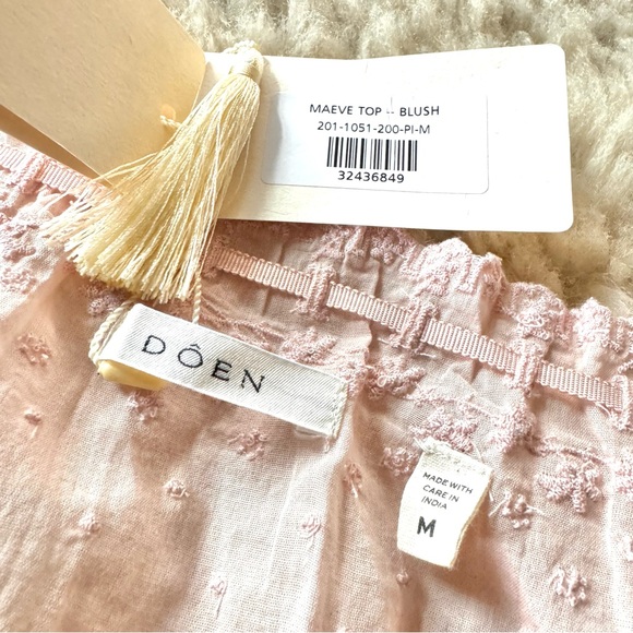 ✨💋SOLD💋 🌸🎀DÔEN ‘Maeve’ Organic Cotton Scalloped Edged Long Sleeve Top M✨ - Picture 7 of 16